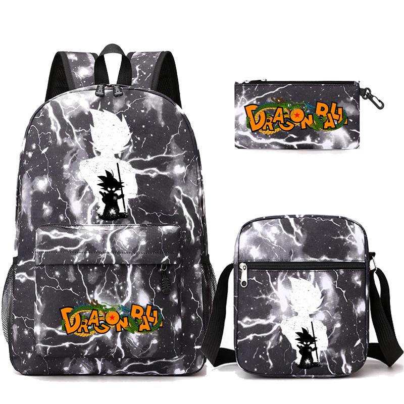 3 Teile/satz Anime Dragon Ball Unisex Rucksack mit Umhängetasche für Mädchen Jungen Teenager Schultasche Kinder Student Freizeit Rucksack Rucksack Mochila