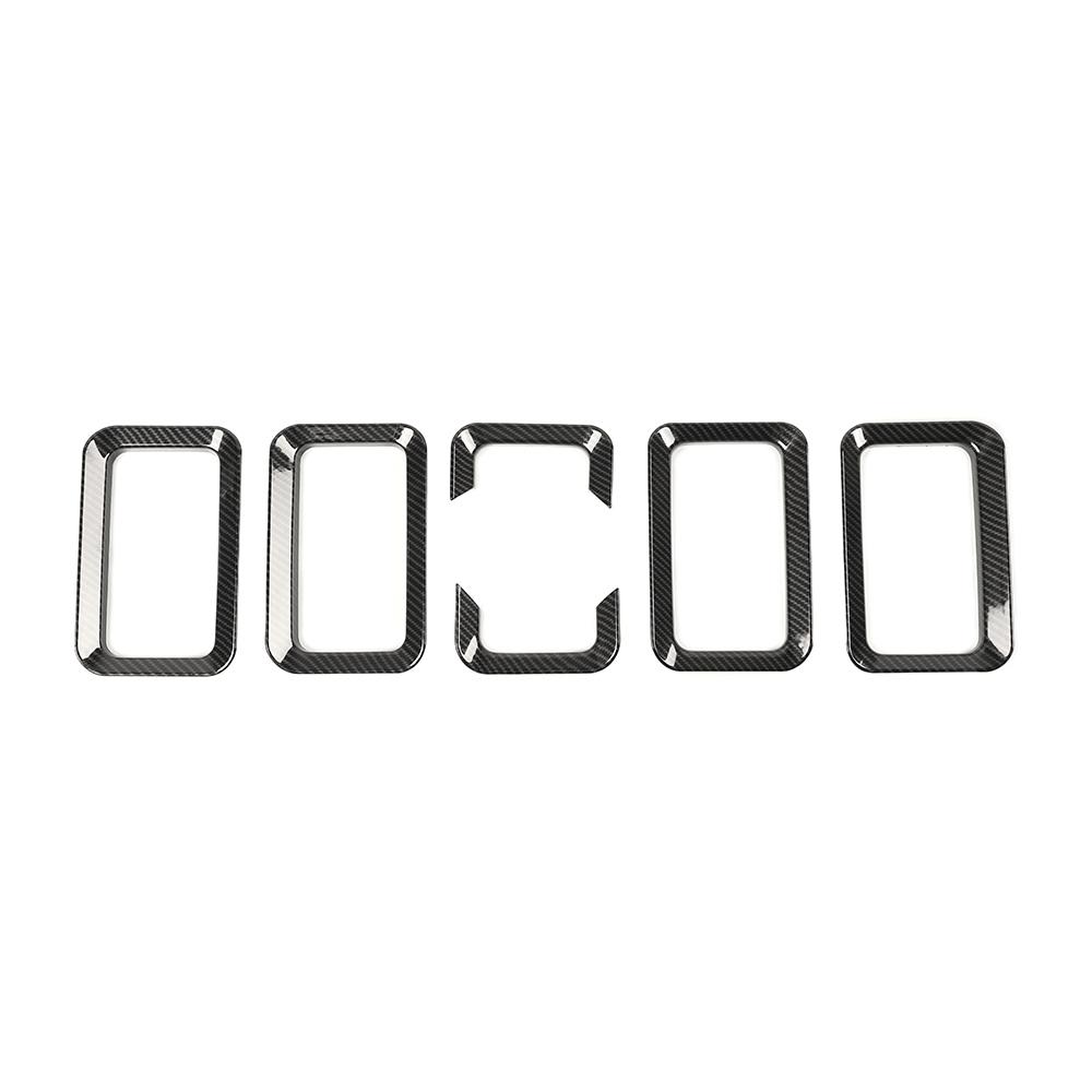 6-teiliges Auto-Frontgrill-Einsatz-Verkleidungszubehör für Suzuki Jimny ab 2019, ABS-Autozubehör kohlefaser-schwarze