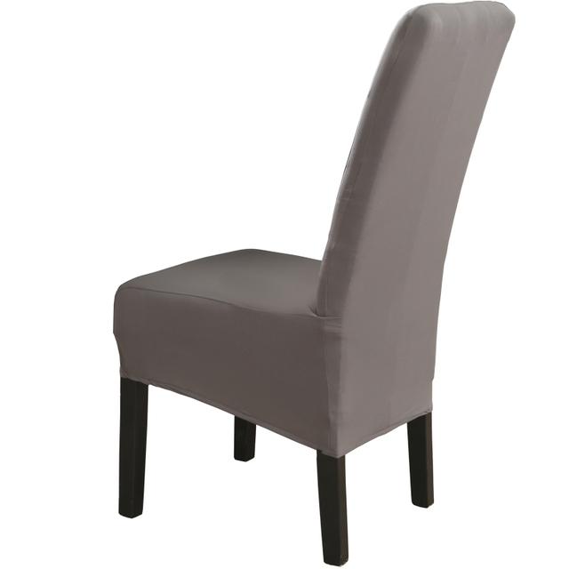 Stuhlbezug mit hoher Rückenlehne, XL/M-Größe, einfarbig, einfarbig, Stretch-Stuhlhussen für Esszimmer, Hochzeit, Bankett, Spandex, Heimdekoration XLarge(60-75cm) gray