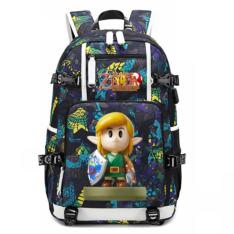 Zelda Zelda Peripherie bedruckter Rucksack Outdoor USB-Anschluss Große Kapazität Reise Rucksack 48*32*15