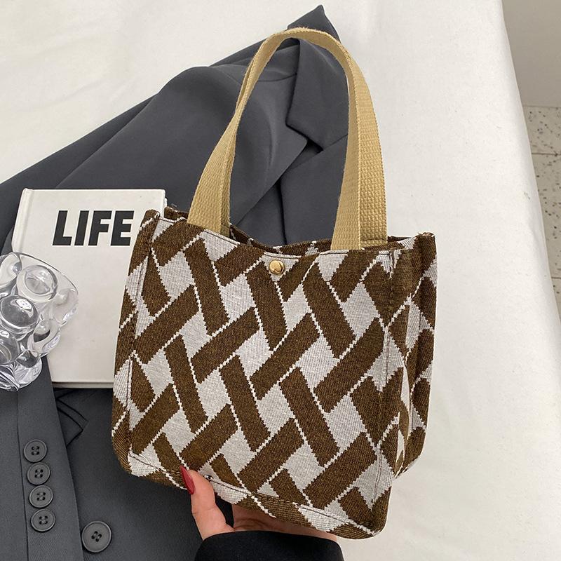 Große Canvas-Tragetasche zum Pendeln für Damen zum Ausgehen, modische Retro-Mamatasche, vielseitige Ein-Schulter-Tragetasche gray