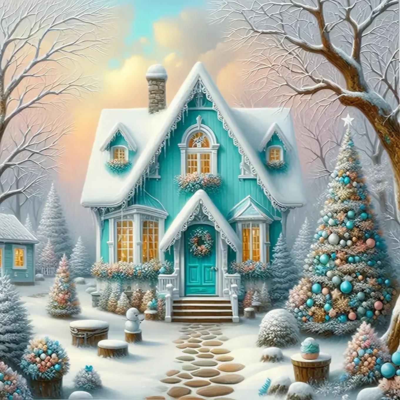 DIY Volle Runde Diamant Malerei Kreuzstich Frohe Weihnachten Weihnachtsmann Schneemann Home Dekoration Kunst Diamant Malerei 5d Diamant Kunst Malerei Full Round 40X42.5CM