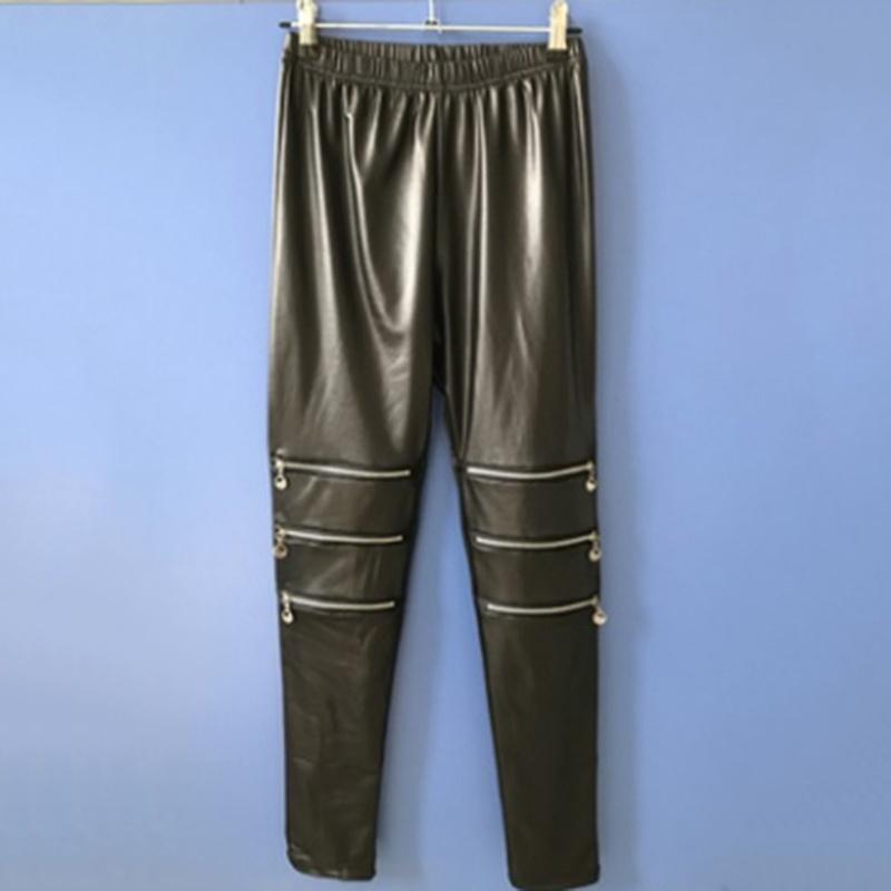 Damen-Leggings aus Kunstleder, hochwertige, schmale Leggings, Übergröße, hochelastisch XXL schwarz