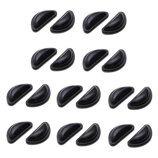 10 Paar Anti-Rutsch-Brillen-Nasenpads mit superklebriger Rückseite, weiches Silikon, selbstklebend, für Brillen, Sonnenbrillen, Lesebrillen, Nasenpads schwarz
