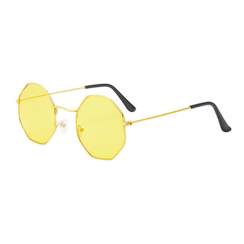 Mode Neueste Polygon Kreativ Transparent Ozean Linse Sonnenbrillen Achteckig Trendsetter Sonnenbrillen Metallrahmen Brillen
