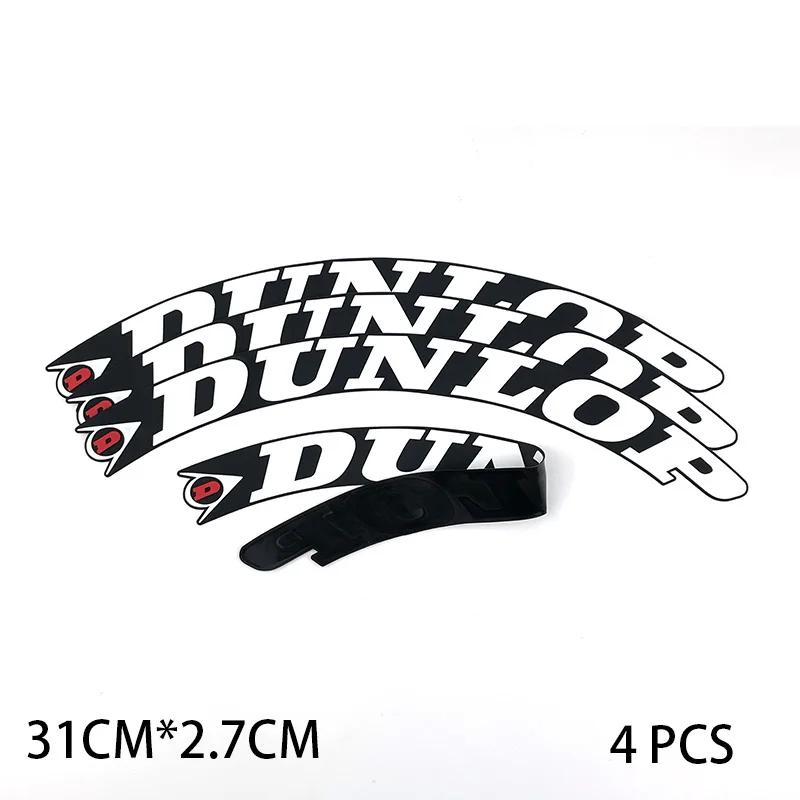 3D Auto Reifen Rad Aufkleber Auto Universal 3D Auto Motorrad Reifenaufkleber Personalisierte Auto Styling Rad Aufkleber Zubehör DUNLOP 4PCS