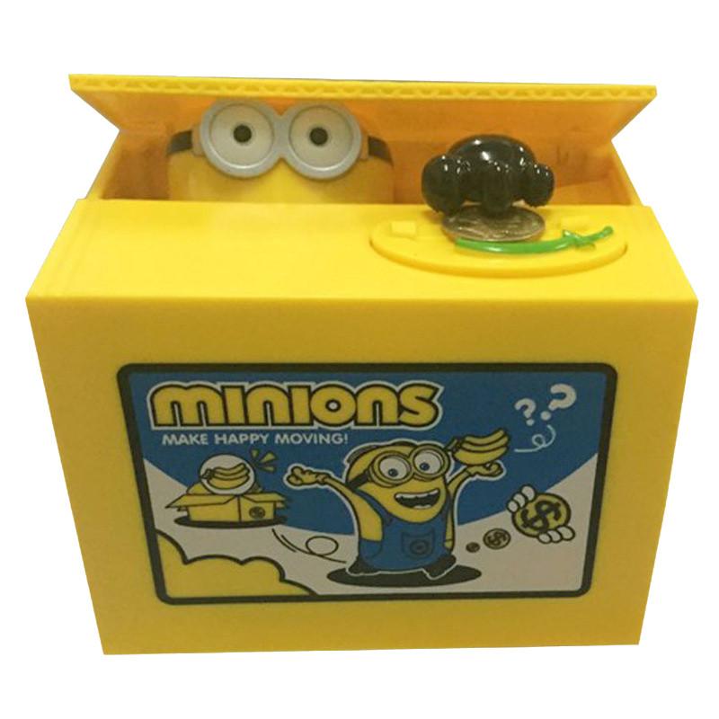 Skurriler Cartoon-Stil Geldklauende Katze Sparschwein Buntes Kinder-Sparschwein Freude Minions