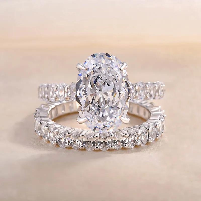 Huitan Voll Oval Zirkonia Verlobungsringe für Frauen Wunderschöne Accessoires Hochzeitsfeier Neue Mode Damenschmuck Dropship 10 gray