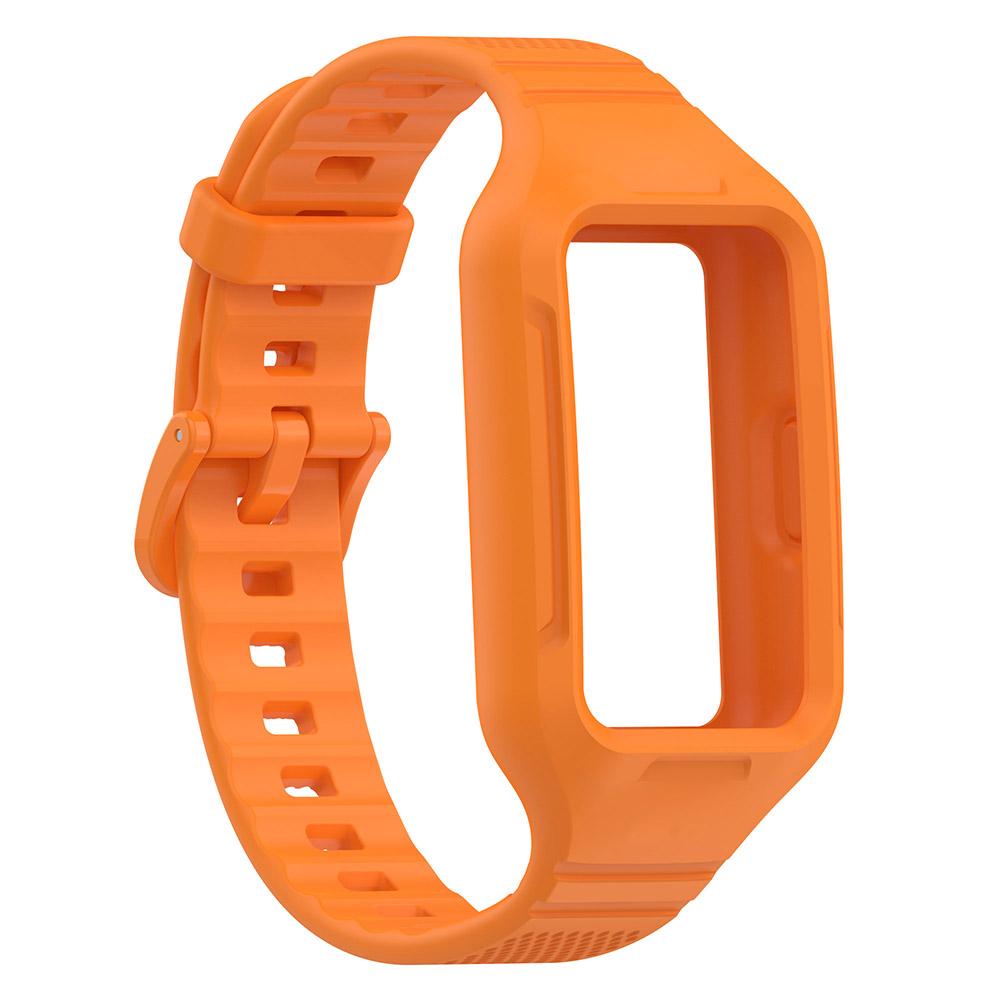 Silikonarmband für Huawei Band 9 8 7 6 Armband Armband für Honor Band 6/Honor Band 7 Integriertes Band + Hülle Huawei Band 6/7/8 orange