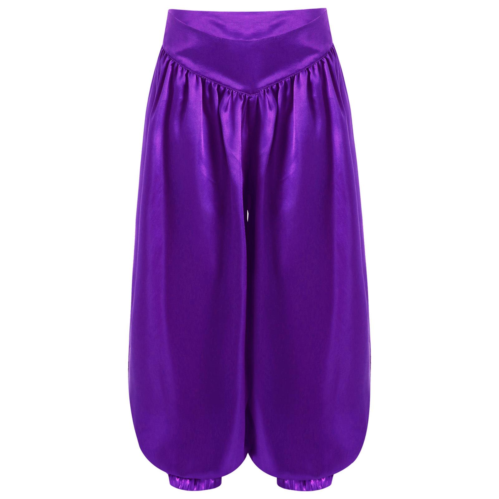 Palazzo-Hose „Celebration of Spirit“ für Mädchen und Jungen, Praise Dancewear, Bauchtanz, Satin-Haremshose für Karneval, Festival 13-14 Years violett
