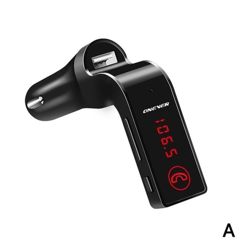G7 Freisprech-Bluetooth-Auto-Kit, FM-Transmitter, USB-Ladegerät, Adapter, MP3-Player mit Mikrofon schwarz