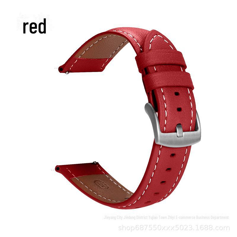 Echtlederarmband für Huawei GT2/GT3/GT4, Samsung S1, Apple – Smartwatch-Dornschließe Huawei GT4/41mm【18mm】 rot