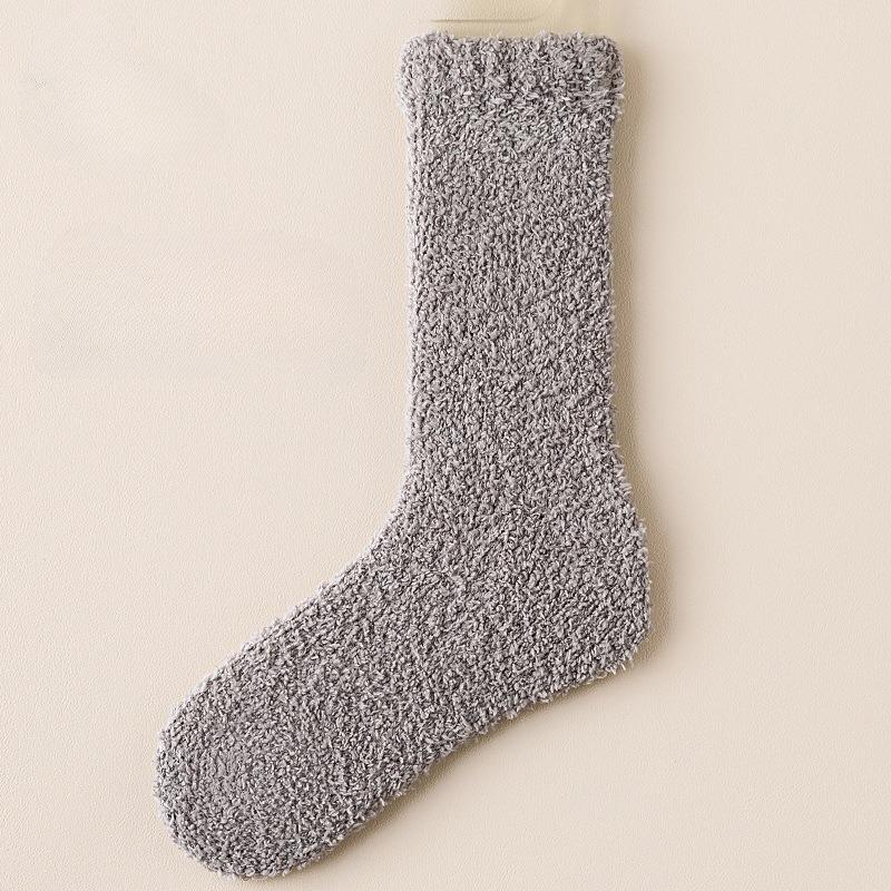 Superwarme Winter Anti-Rutsch Boden Socken Damen Schnee Socken Haus Schlaf Teppich Hausschuhe Socken One size dunkelgrau