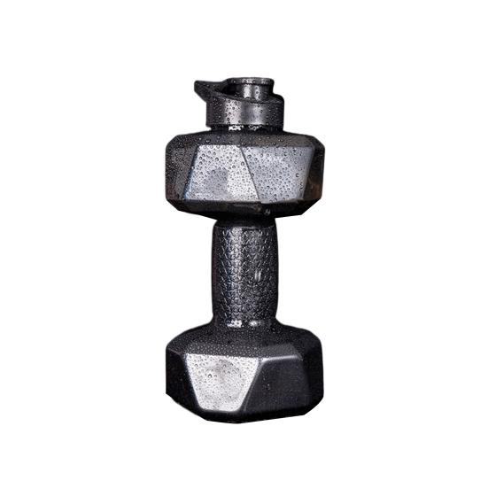 500/1500/2200/2600ML Hantel Sport Wasserflasche Klar Tragbare Arm Krafttraining Workout Wasser Trinkbecher Home Gym Fitnessgeräte M schwarz