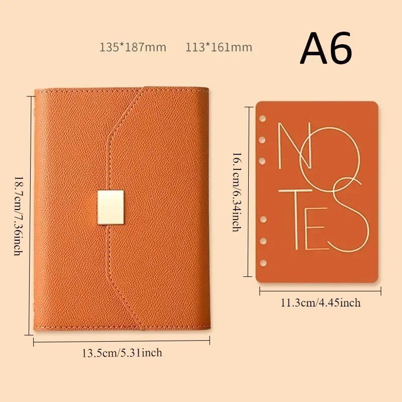 Nachfüllbares Notizbuch, A6, Binder, Notizblock, Vintage, Premium PU-Leder, klassisches Reisetagebuch, Tagebuch, Notizbuch, Bürobedarf braun