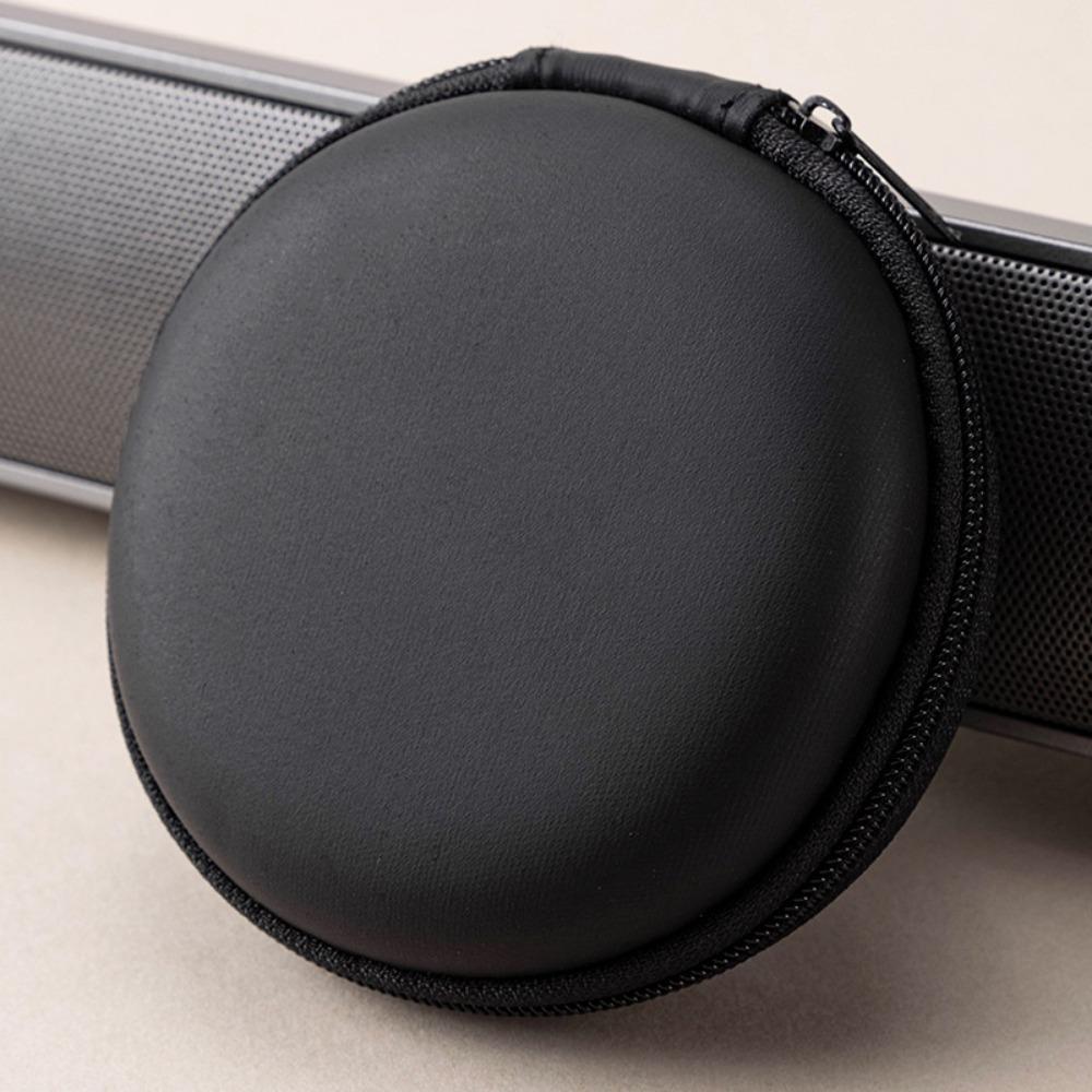 Kopfhörer-Organizer-Tasche für Telefonleitungen, kabellose Kopfhörer-Tasche, Eva-Datenkabel-Organizer-Tasche, Bluetooth-Kopfhörer-Box, runde Tasche mit Reißverschluss schwarz