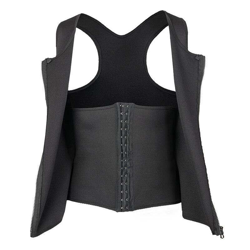 Männer Taille Trainer Weste Korsett Neopren Sauna Anzug Workout Tank Tops Shapewear Gewicht Verlust Abnehmen Body Shaper Kompression Shirt S schwarz