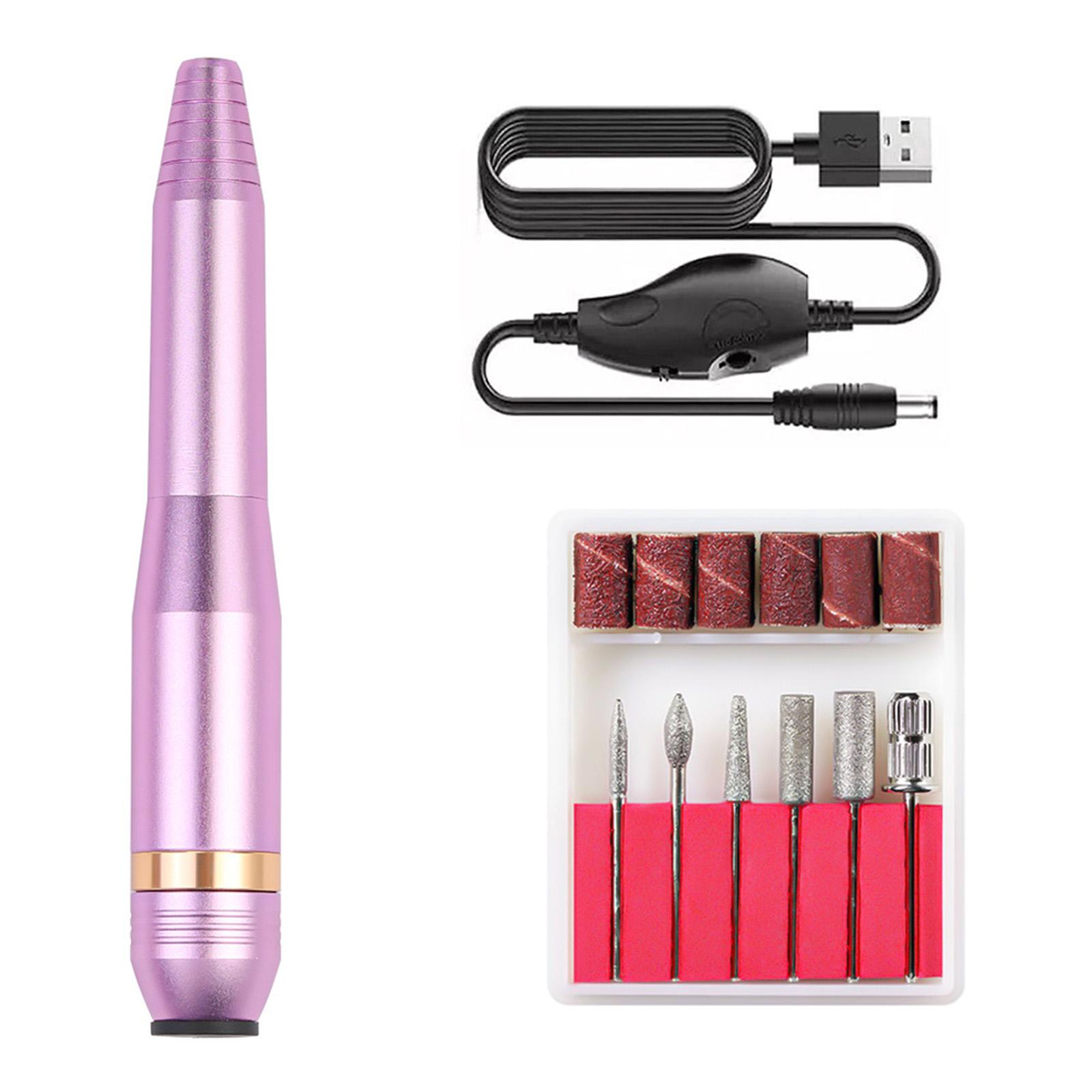 Elektrischer Nagelbohrer, Nagellack-Set, 16.000 U/min, Nagelbohrstift, Maniküre- und Pediküre-Maschine mit 6 Bohrern Style 2