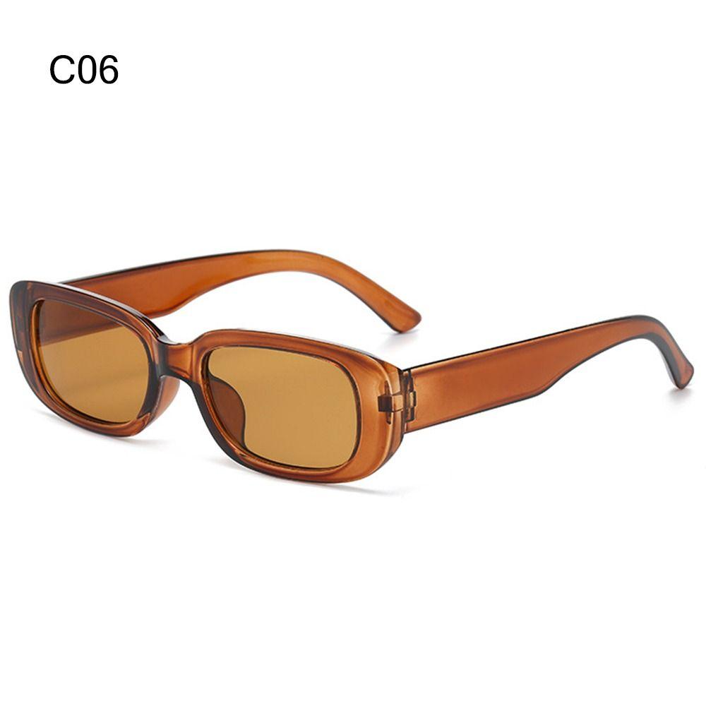 Trendige schmale quadratische Sonnenbrille, Bonbonfarben, UV400-Schutz, rechteckige Sonnenbrille, Fahrbrille für Damen und Herren