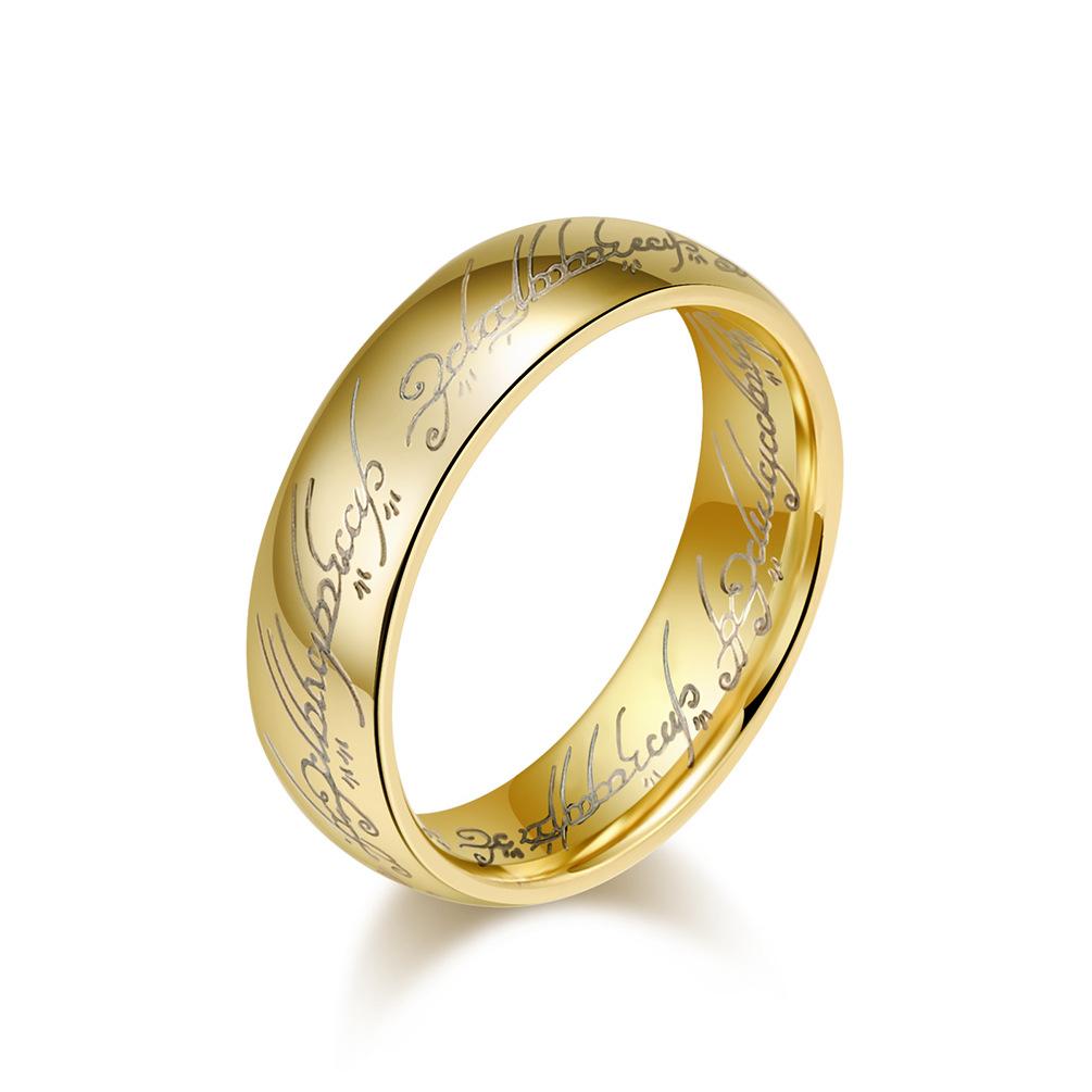 Europäischer und Amerikanischer Film und Fernsehen Herr der Ringe Wolframstahl Herr der Ringe Ring Wolframgold Laser 7# beige