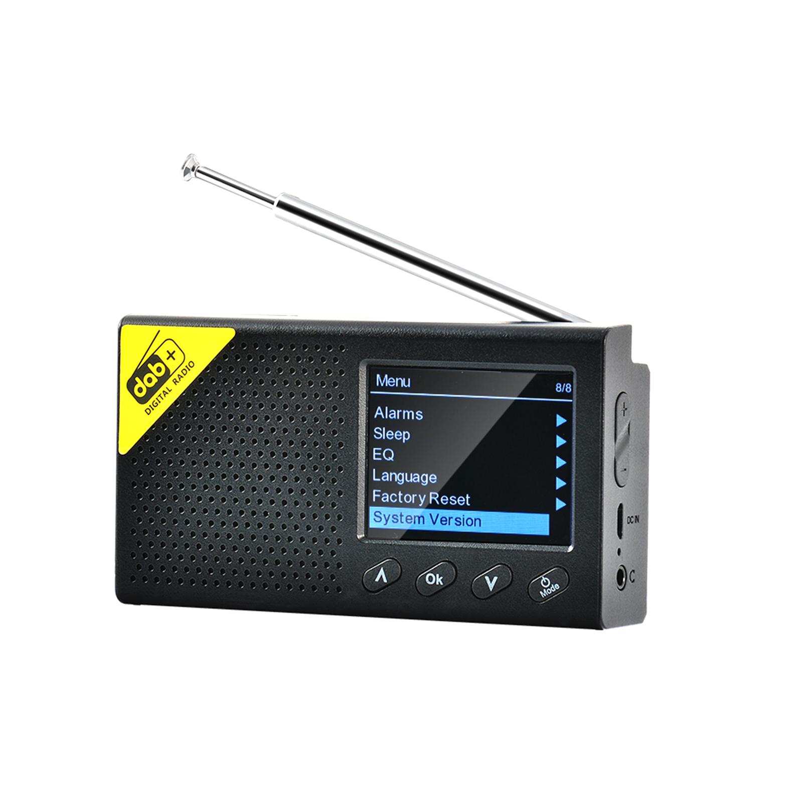 Digitales DAB- und UKW-Radio mit BT, tragbares digitales Radio, wiederaufladbarer kabelloser DAB+FM-Empfänger mit schwarz