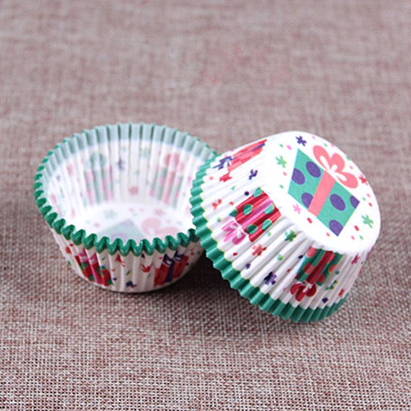 Houseeker 100 Stück Cupcake-Einlage, Backförmchen, Papier-Muffin-Eierkuchen-Tablett, Kuchenform, Dekorationswerkzeuge Gift Box