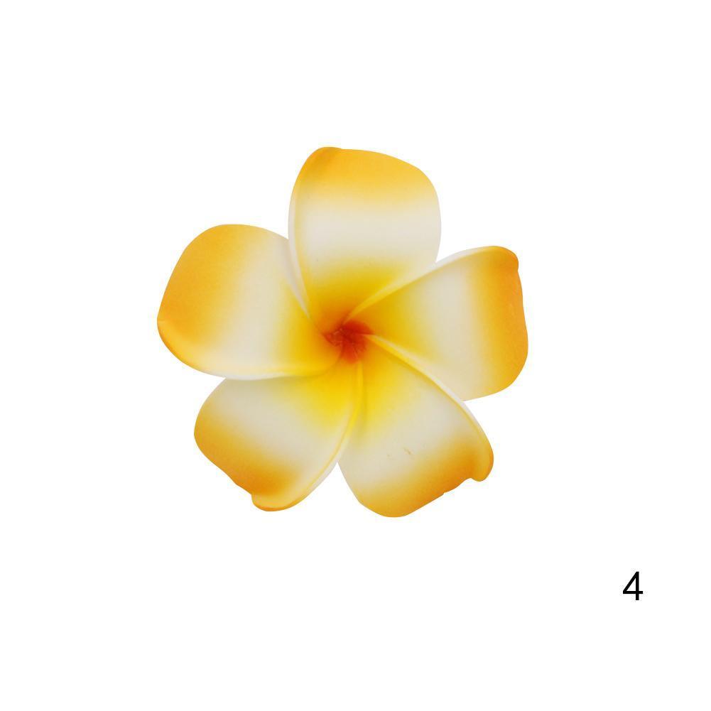 Frauen Gefälschte Ei Plumeria Blume Haar Clip Zubehör Hawaiian Party Hochzeit Haarspange Haar Zubehör yellow