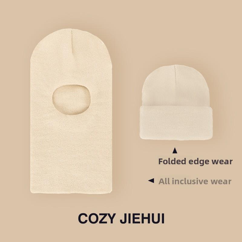 Winter Kinderhut mit integriertem Schal und Samt-Ohrenschutzabdeckung, Kopfmütze für Jungen und Mädchen, Strickgarn, Kinder-Overall