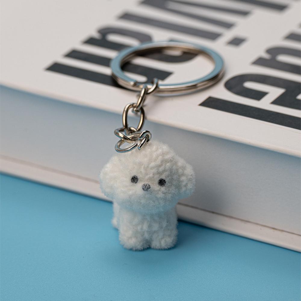 Süßer Kaninchen Schlüsselanhänger Anhänger Cartoon Tierförmige Schlüsselanhänger Modische 3D Beflockte Schlüsselanhänger Schmuck für Rucksäcke Hasen Anhänger gray