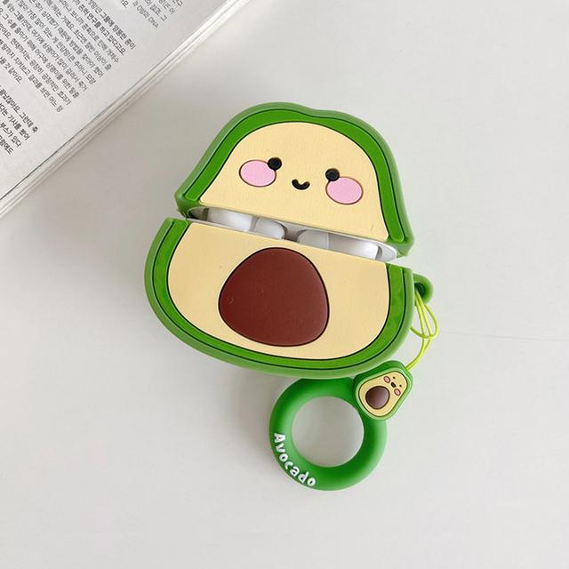 Für Apple AirPods 1 2 3 Airpod Pro 3D Avocado Shark Corgi Dog Schlüsselanhänger Drahtlose Kopfhörer Bluetooth Headset Hülle Silikonhülle for Airpods Pro