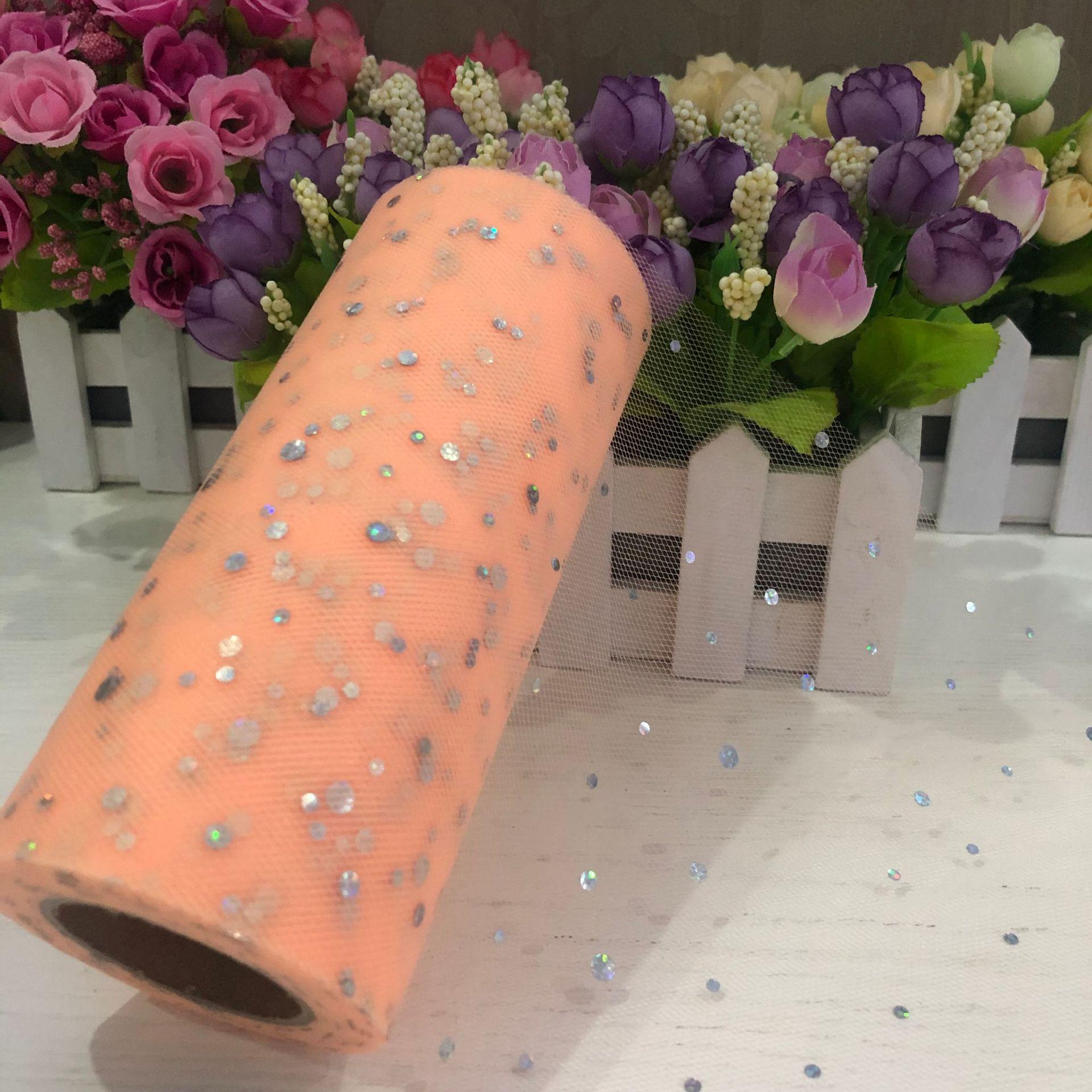 10 Yards Laser Pailletten Tüll Rolle Organza Party Dekoration DIY Tutu Stoff Hochzeit Dekoration Nähen Mesh Organza Tutu Rock Zubehör champagner