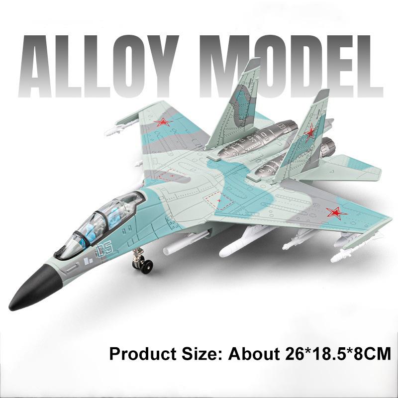 1:64 Su-35 Kampfjet Legierung Flugzeug Diecast Spielzeug Modelle Auto Geräusch Mit Licht Kabine Geöffnet Metallkörper Edutainment Flugzeug Modell