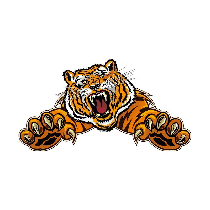 Tri Mishki W1206 Jump Tiger Autoaufkleber, PVC-Aufkleber, Motorradzubehör, Aufkleber auf Auto, LKW, Stoßstange, Laptop, Kühlschrank, Wand 19cm -M