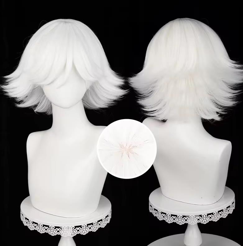 Anime Mi Zu Ki Cosplay Perücke 33cm Kurz Reinweiß Perücke Cosplay Anime Cosplay Perücken Hitzebeständige Synthetische Perücken Haar