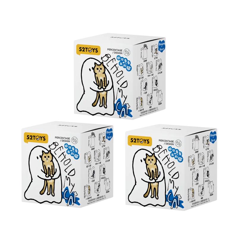 52toys Ghost Behold My Cat Serie Blind Box Nachtleuchtendes Modell Spielzeug Schreibtisch Spaß Dekoration Mehrere Stil Katzen Modellierung Spielzeug Mystery Box white