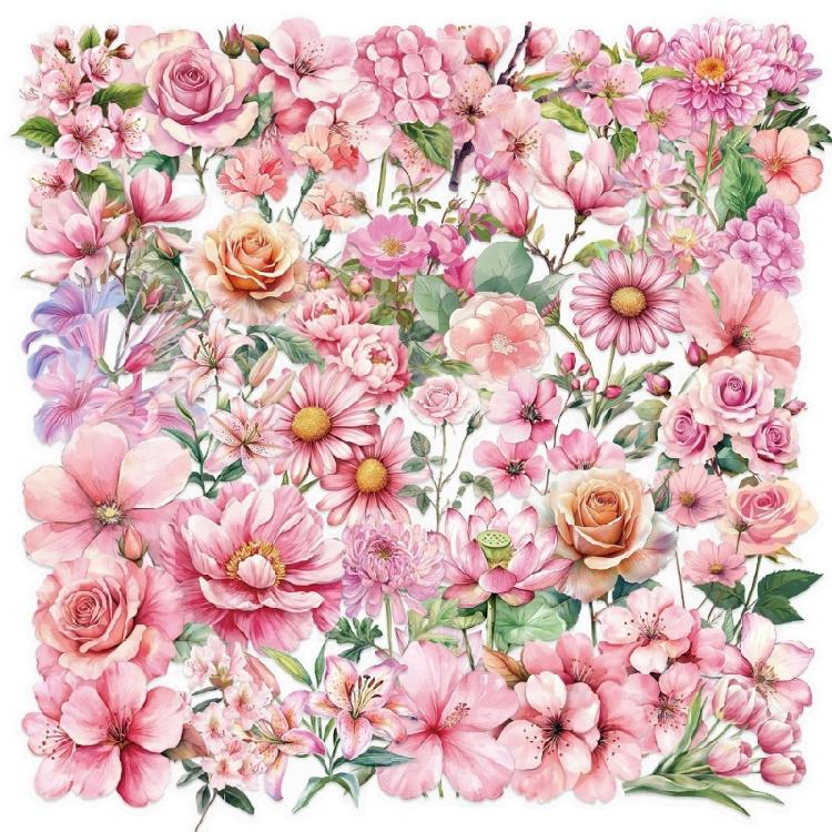 50 Blatt Klarer Laptop-Aufkleber Blumen-Aufkleber Klebe-Aufkleber Gitarren-Aufkleber Süßer Aufkleber für Laptops Scrapbooking 1