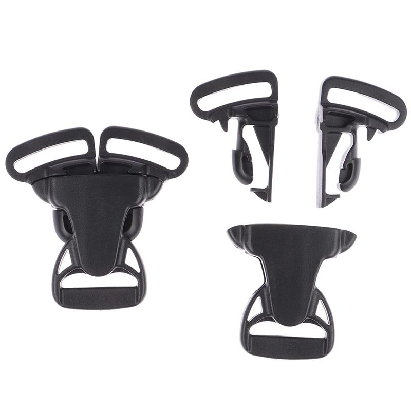 25mm 3-Wege Drei-Punkt Seitenöffnungs-Schnalle Schnellverschluss Kunststoff Schwarz Babytrage Zubehör Autositz Tasche Gurtband Rucksack