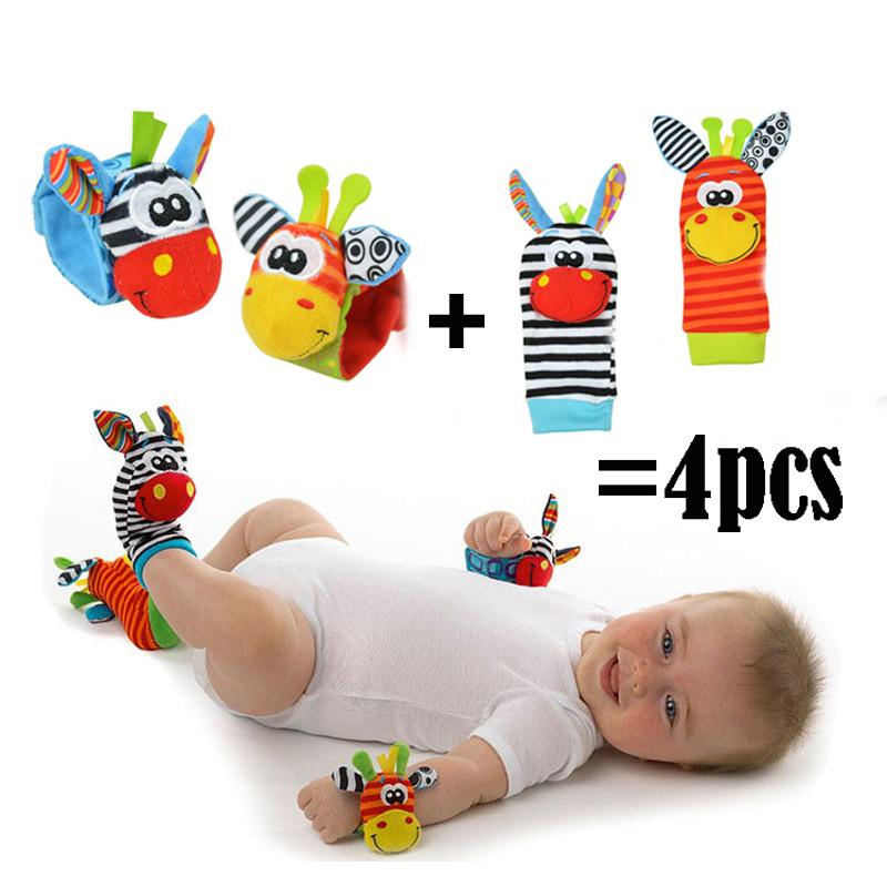 Sozzy Baby-Rassel-Spielzeug, Rassel-Set, sensorisches Baby-Spielzeug, Fußfinder, Socken, Handgelenk, Rassel, Armband, Geschenk