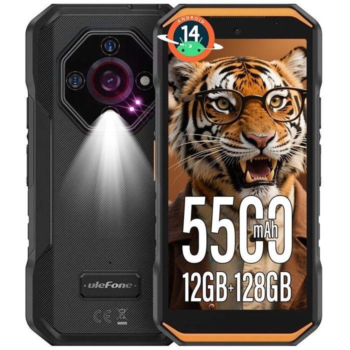 Ulefone Armor X32 Robustes Smartphone 12GB+128GB 5.65'' 48MP Unzerbrechliches Handy Android 14 Dual SIM/NFC Orange orange