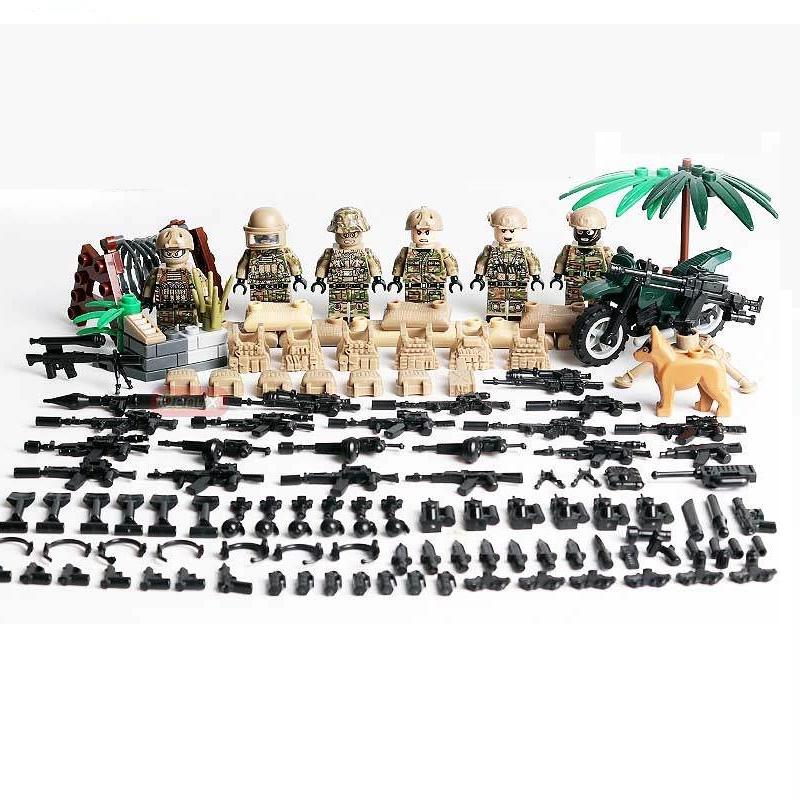 6 Teile/lose Russische Alpha Moderne Special Forces Soldat MiniFiguren MOC SWAT Militär Waffen Baustein Spielzeug one size