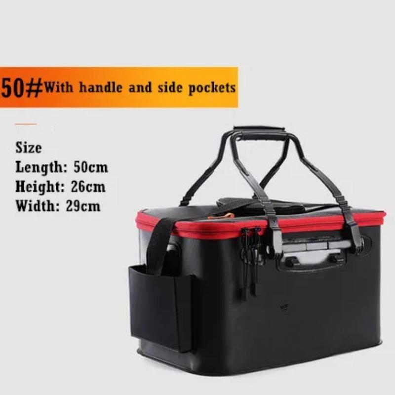 Zusammenklappbarer Live-Angeleimer, EVA-Verdickungsfischeimer ohne Sauerstoffpumpe, tragbarer Tank, Angelgerät, Live-Fischbox, Outdoor-Angeltaschen, Zubehör 50cm 35L