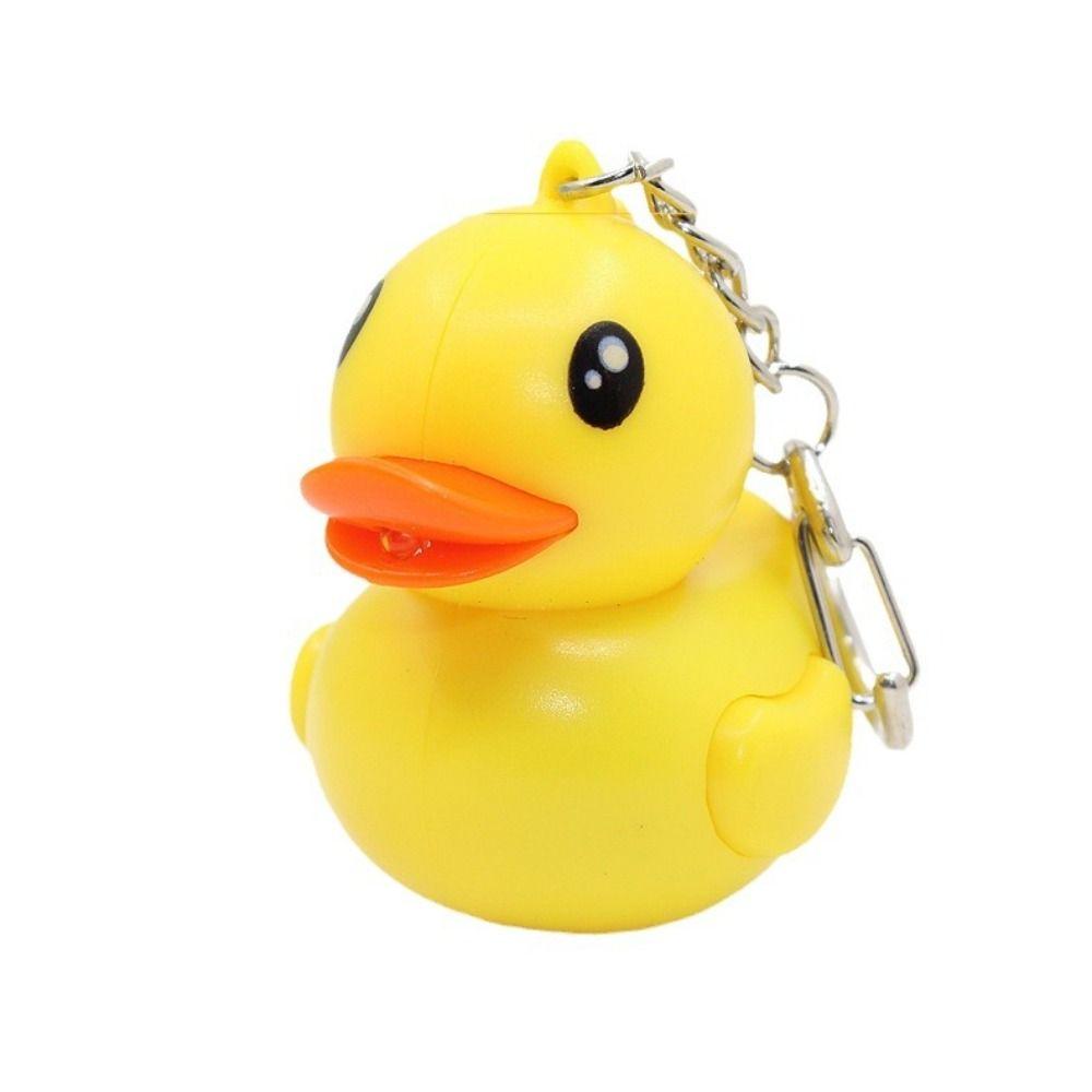 Cartoon Gelbe Ente Schlüsselanhänger Tierform LED Ente Schlüsselanhänger Sound Licht Schlüsselanhänger Kinderspielzeug Geschenke gelb