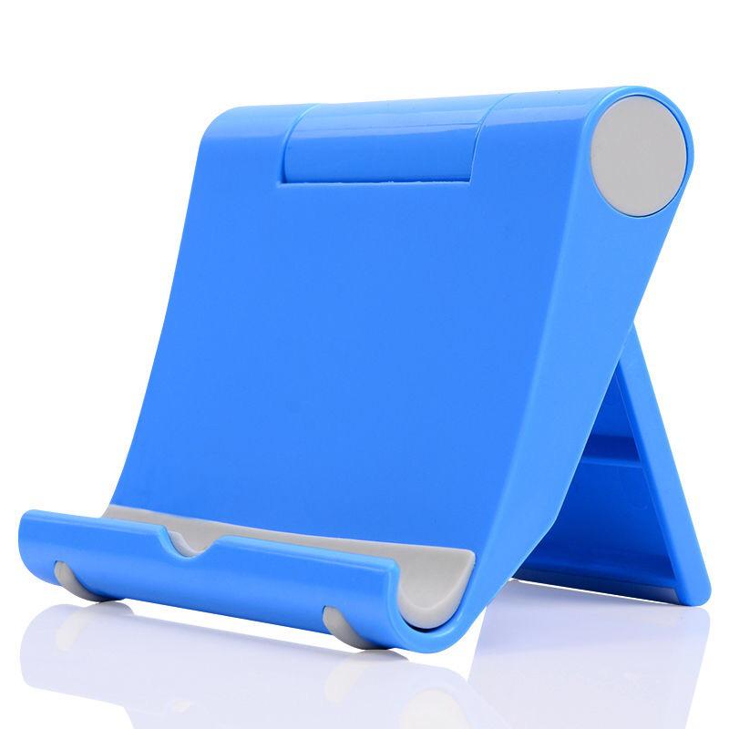 Tragbarer Handyhalter-Ständer, Smartphone-Unterstützung, Tablet-Ständer für iPhone, verstellbarer Schreibtisch-Handyhalter, Ipad-Ständer blau