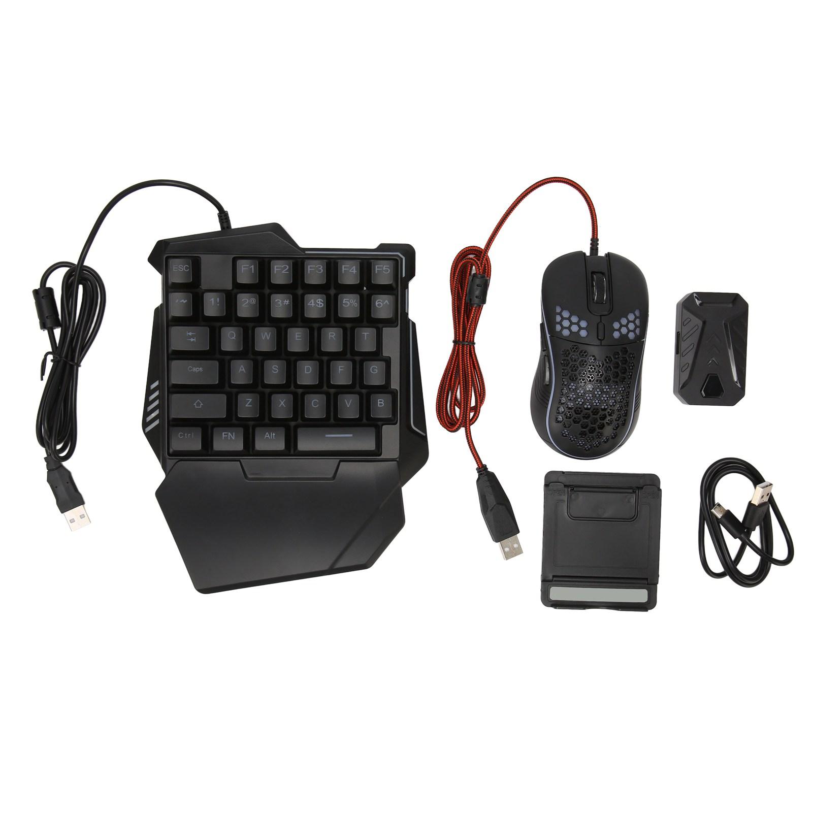 Tastatur- und Maus-Konverter-Set Kabelgebundene RGB-Halb-Gaming-Tastatur mit Kabelgebundenem Maus-Konverter-Adapter