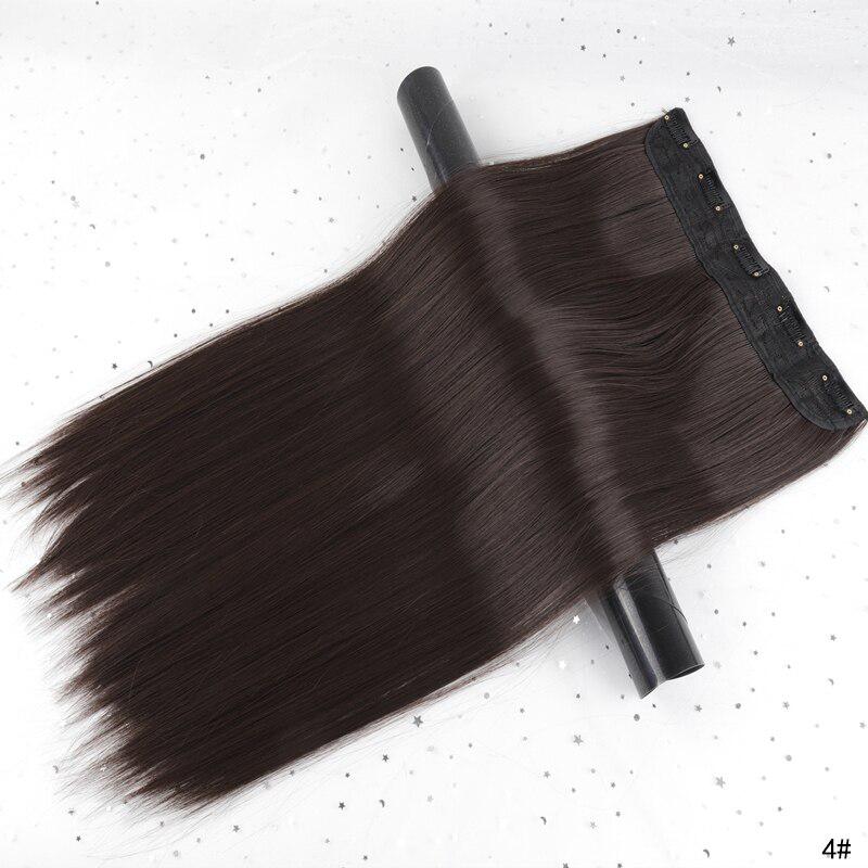 22linch Damen Mädchen lange gerade Perücke Clip Mode Cosplay Perücken Clips Haarverlängerungen 4