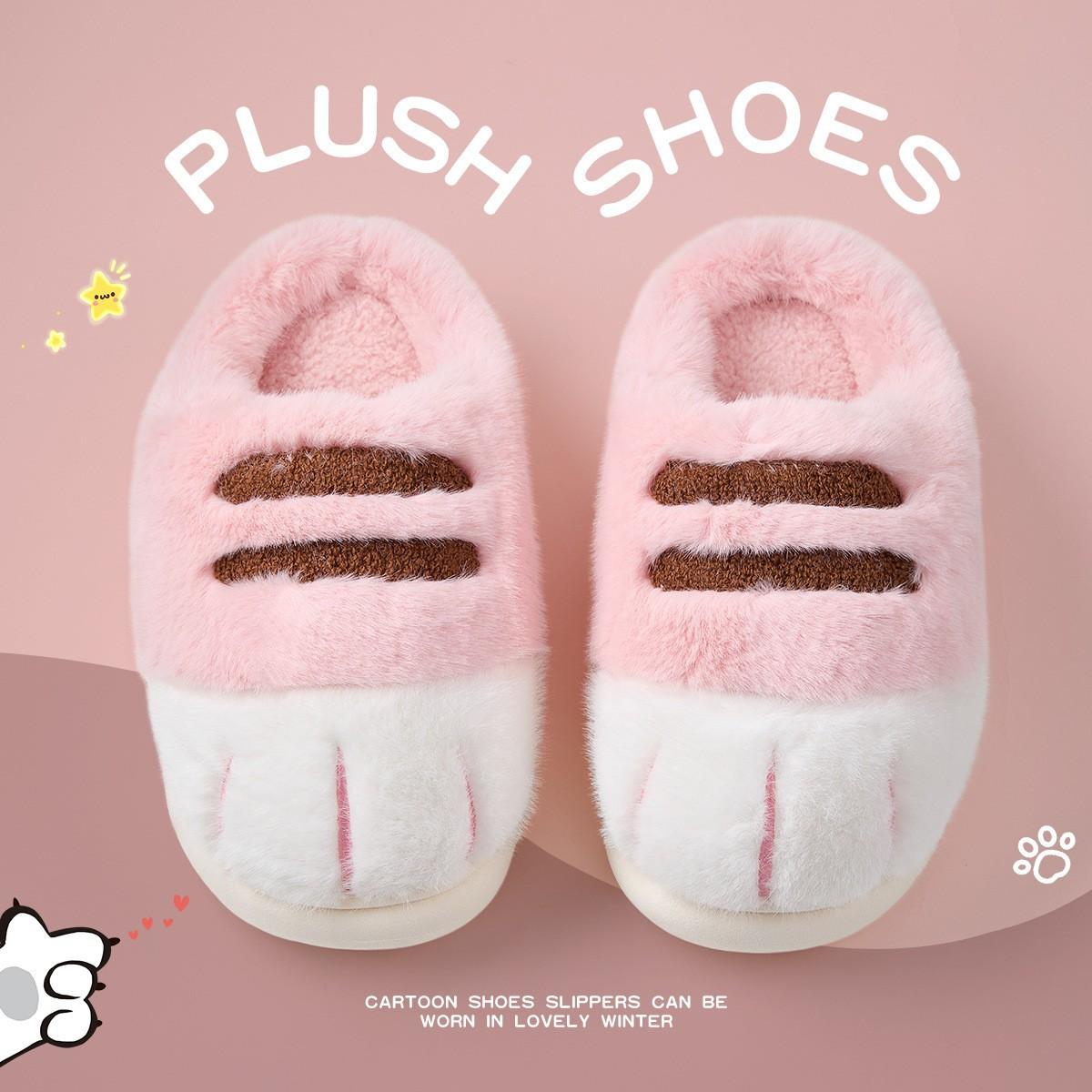 Mode Neu Pelzige Katzenpfoten Hausschuhe für Damen Neuheit Kätzchen Füße Pantoletten Schuhe Flauschige Kätzchen Hausschuhe für Zuhause Damen Kawaii Anime Krallen Hausschuhe 40-41