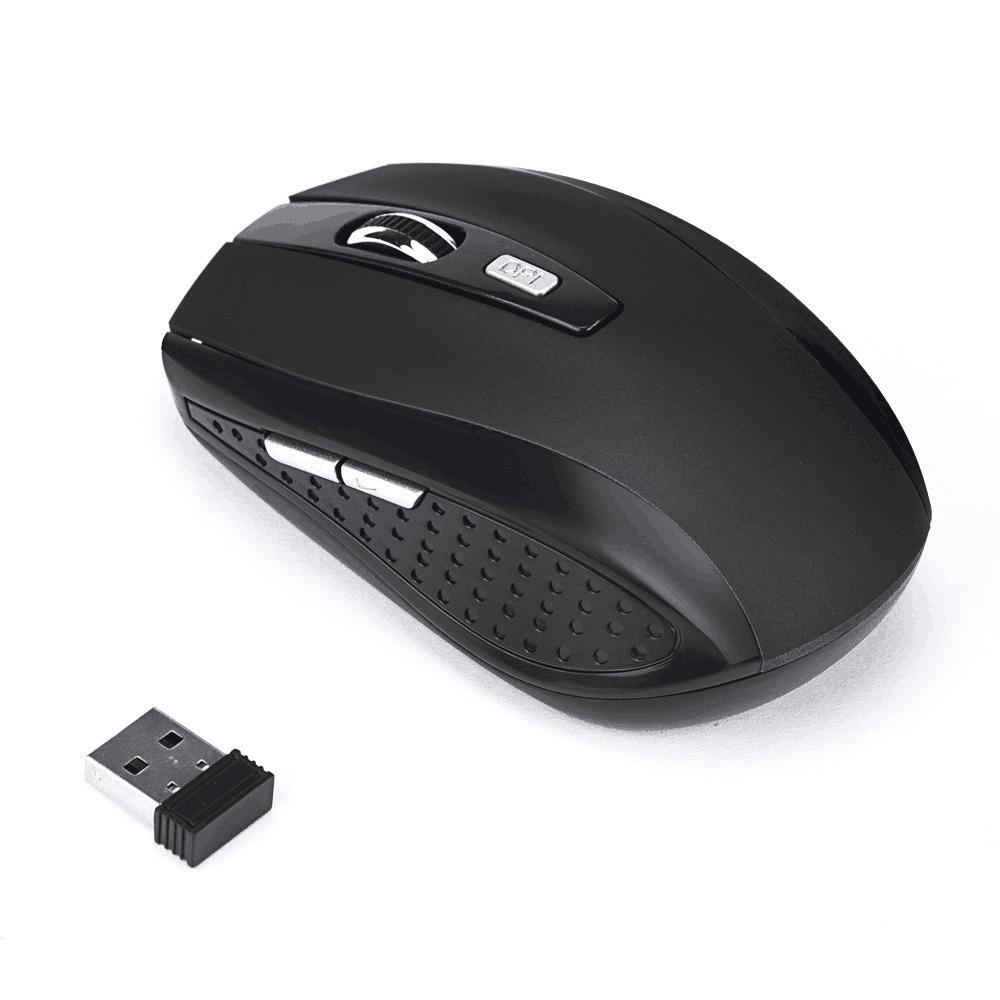 1PC Maus Gaming 2,4 GHz Drahtlose Maus USB Empfänger für PC Laptop Desktop-Computer Maus Mäuse für Laptop Computer LM schwarz
