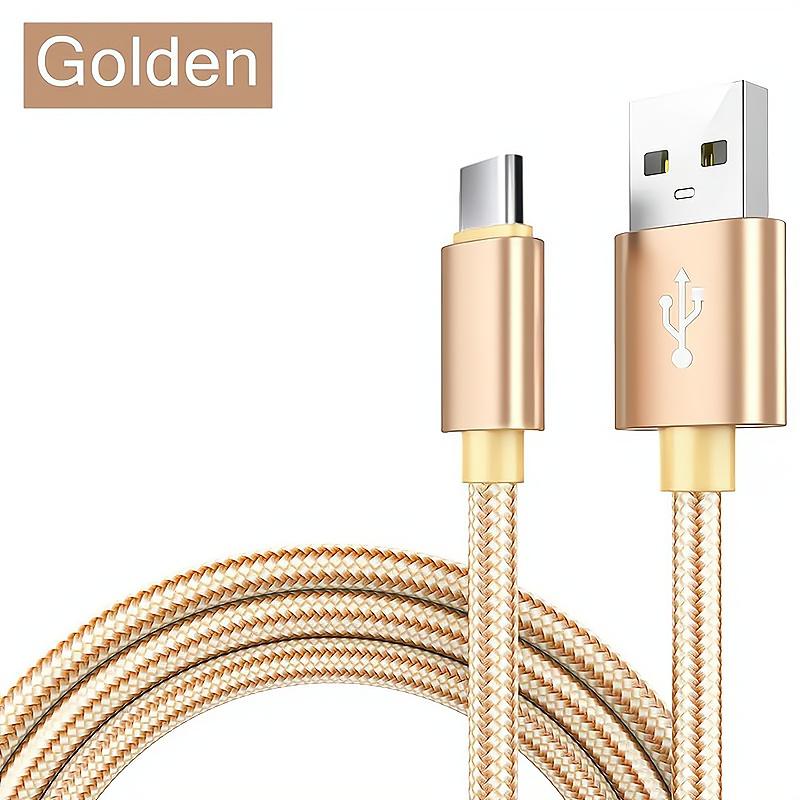Digital Cables 3,3 Fuß/6,6 Fuß/9,9 Fuß High-Speed ​​USB Type-C Schnellladekabel für Android-Telefone – Kompatibel mit Samsung, Redmi, OnePlus und Xiaomi 2m/6.6ft/78inch goldgelb