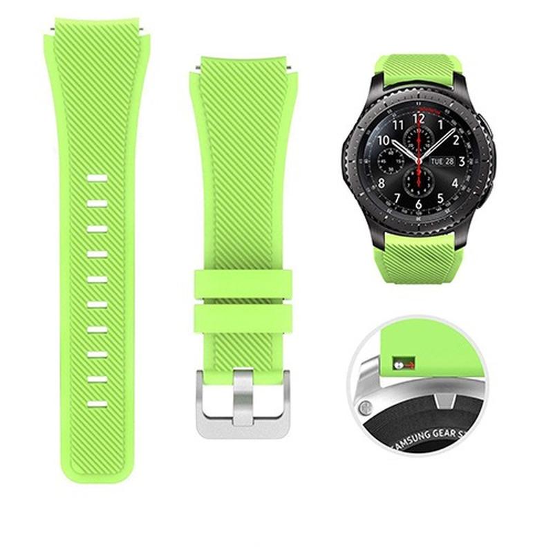 22 mm Silikonarmband für Galaxy Watch, 46 mm, hochwertiges Sportarmband für Samsung Gear S3 Frontier/Classic, Huawei Watch Gt for Gear S3 Classic grün