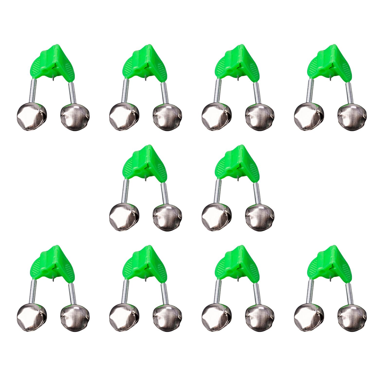 10 Stück Angelruten Alarmglocken Lauter Alarm Doppel-Alarmglocke Kunststoffklemme Angelruten Bissköder Alarm mit Doppelglocken A
